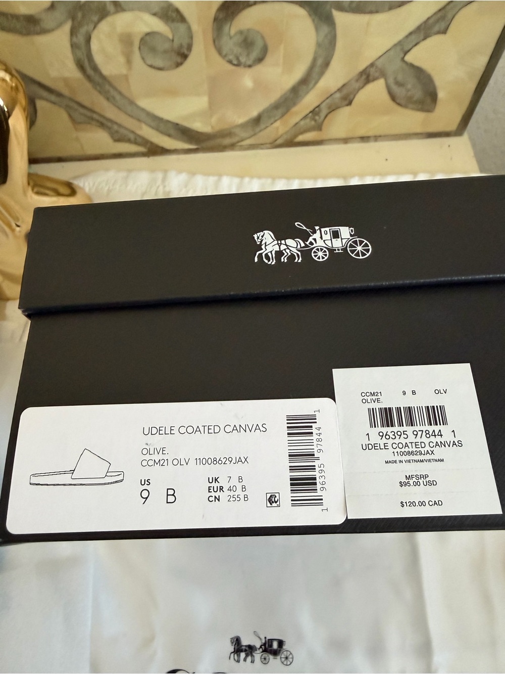 NIB Coach Olive Green Udele Signature Slide Sandals SZ 9 - Picture 3 of 11